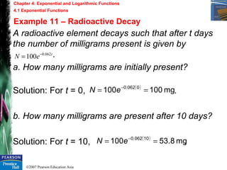 Chapter 4 - Exponential and Logarithmic Functions | PPT