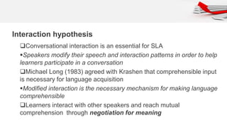 Sla Comprehension Chapter 4 how languages are learned - pasty m. lightbown and nina spada ...