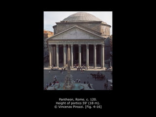Pantheon, Rome. c. 120.
Height of portico 59' (18 m).
© Vincenzo Pirozzi. [Fig. 4-16]
 