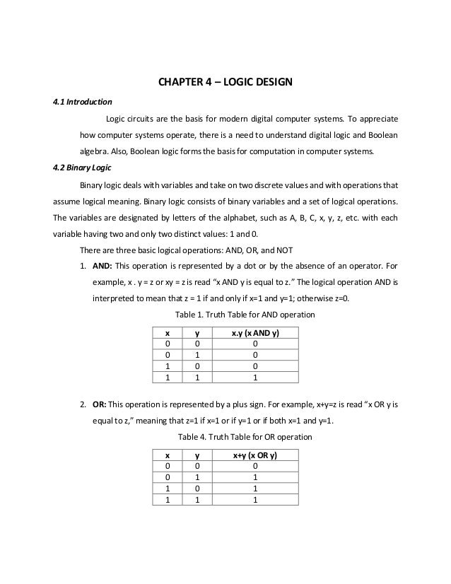 Chapter 4 logic design