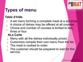 Menu Planning | PDF
