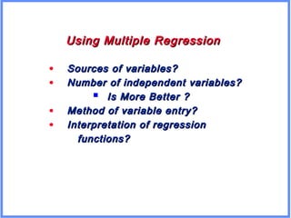 Multiple Regression Variabel Chapter 4 - multiple regression | PPT