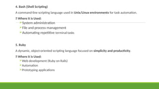 Comprehensive Introduction to Scripting Languages and Their ...