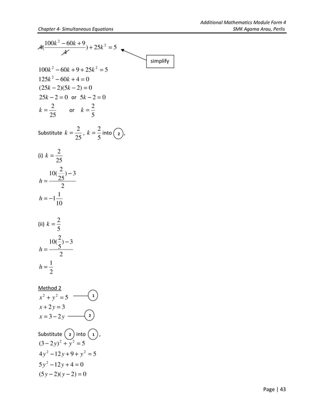 Chapter 4 simultaneous equations | PDF | Free Download