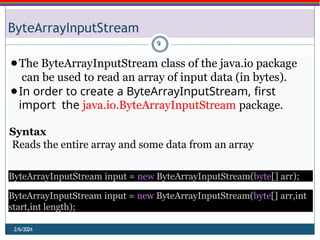 Comprehensive Guide to Java Streams and File Handling Techniques | PPTX