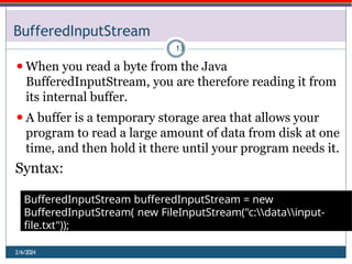 Comprehensive Guide to Java Streams and File Handling Techniques | PPTX