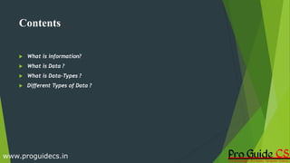 Chapter 4 what is data and data types | PPT