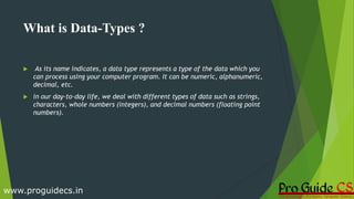 Chapter 4 what is data and data types | PPT