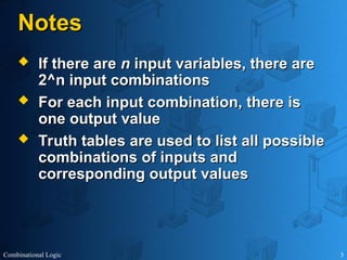 Input Combination Table Lecture digital logic design Chapter4_4Web.ppt