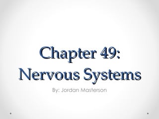 Chapter 49: Nervous Systems By: Jordan Masterson 
