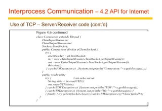 Interprocess Communication – 4.2 API for Internet 
Use of TCP – Server/Receiver code (cont’d) 
18 
 