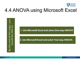 CHAPTER 4, ANALYSIS OF VARIANCE (ANOVA) APPLIED STATISTICS | PDF