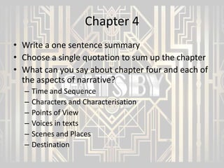 The Great Gatsby Chapter 4 Quotes The Great Gatsby - Chapters 4 And 5