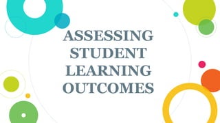 ASSESSING
STUDENT
LEARNING
OUTCOMES
 