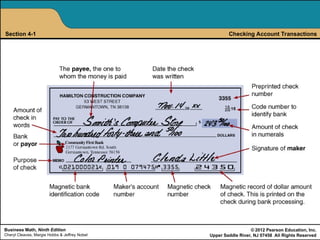 Cheque Math Example Chapter 4 Banking.ppt business mathematics | PPT