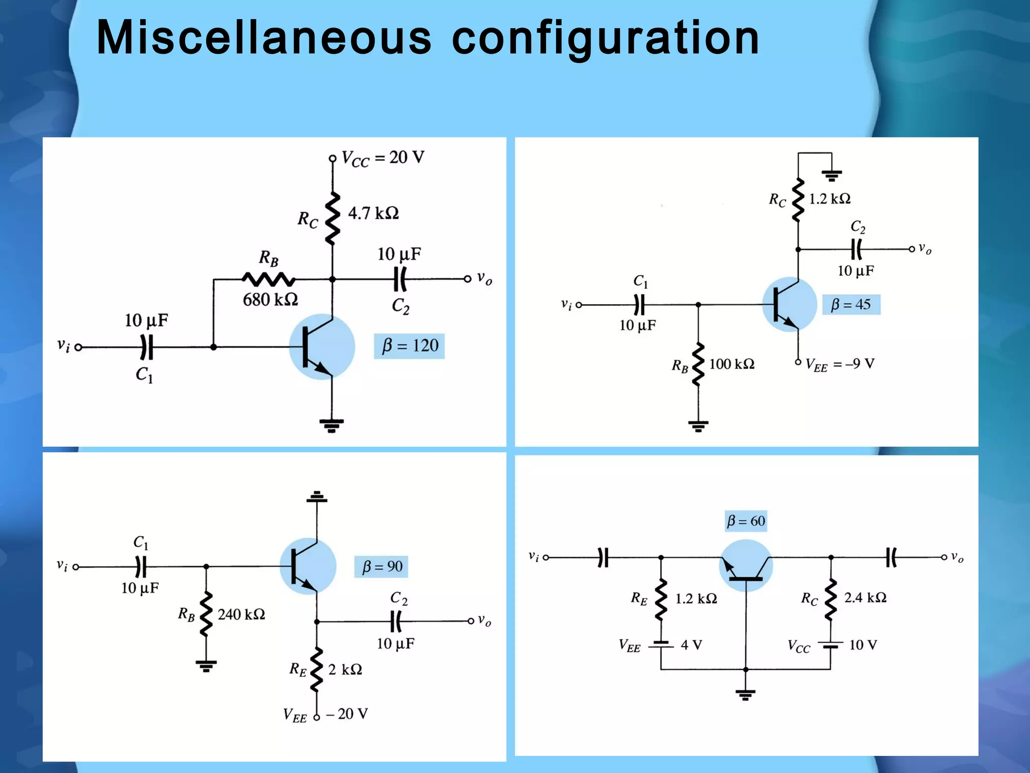 Miscellaneous configuration
 