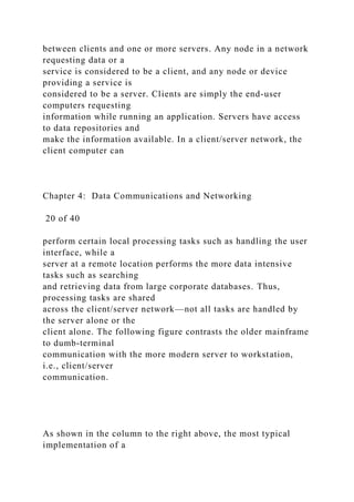 Chapter 4 Data Communications and Networking 1 of 40 .docx
