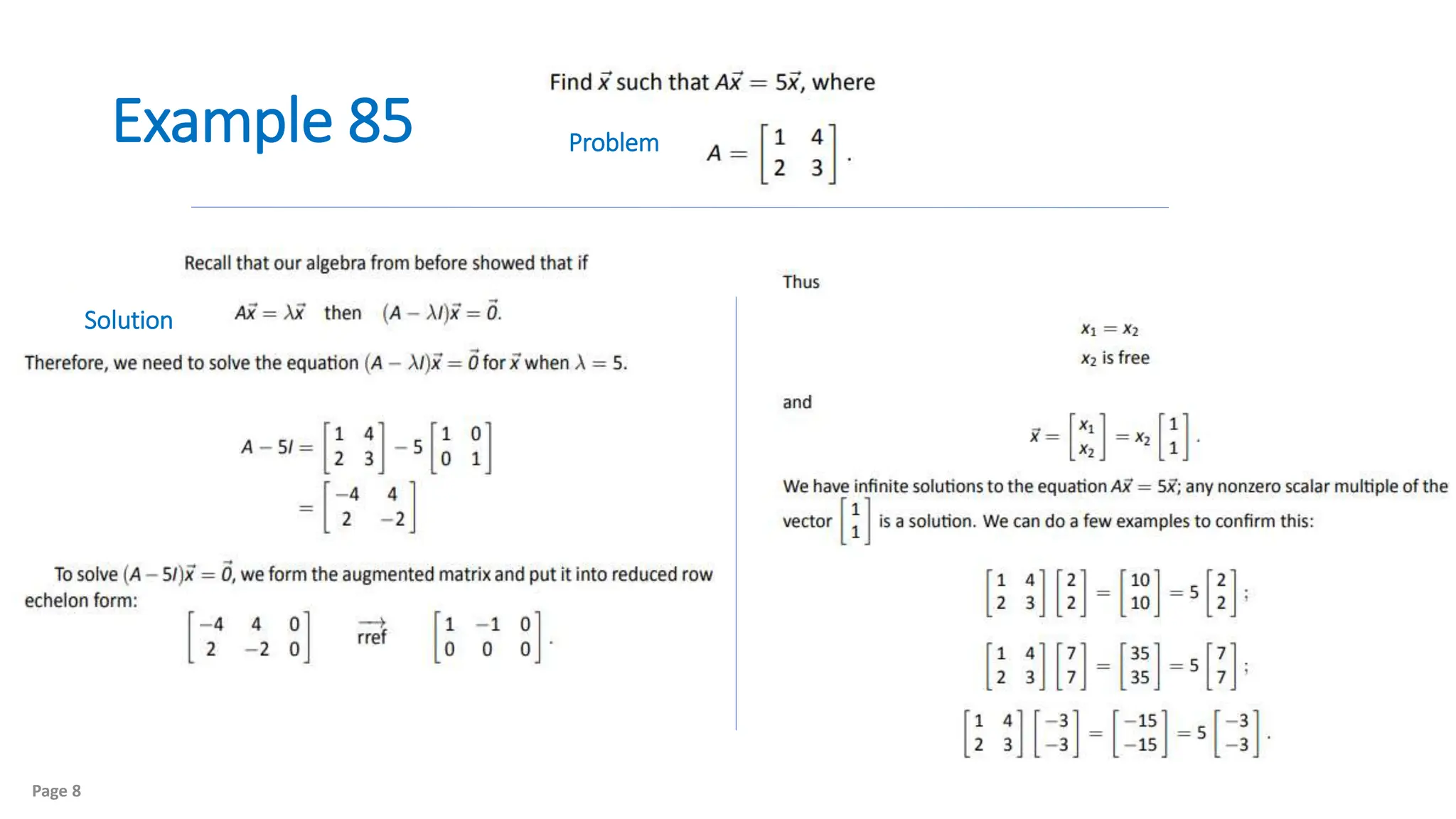 Example 85
Page 8
Problem
Solution
 