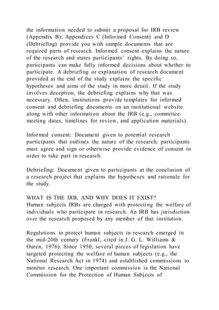 CHAPTER 4 ETHICS AND THE INSTITUTIONAL REVIEW BOARD (IRB) PROCESS | DOCX