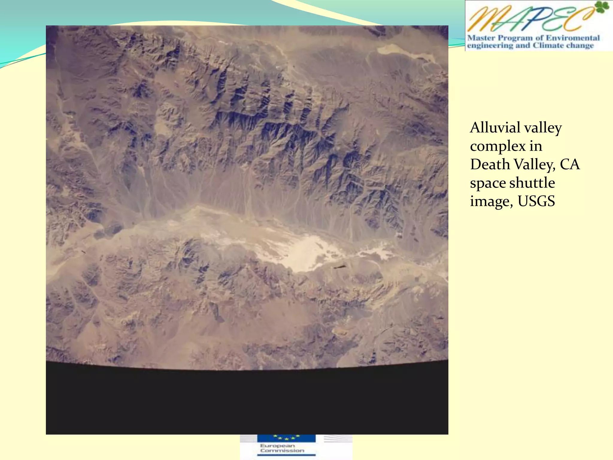 Alluvial valley
complex in
Death Valley, CA
space shuttle
image, USGS
 