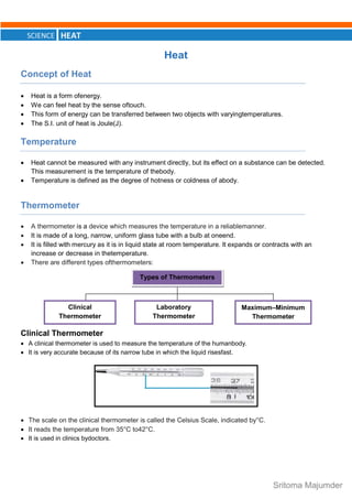CBSE Grade 7 Science Physics Ch 4 Heat Notes | PDF