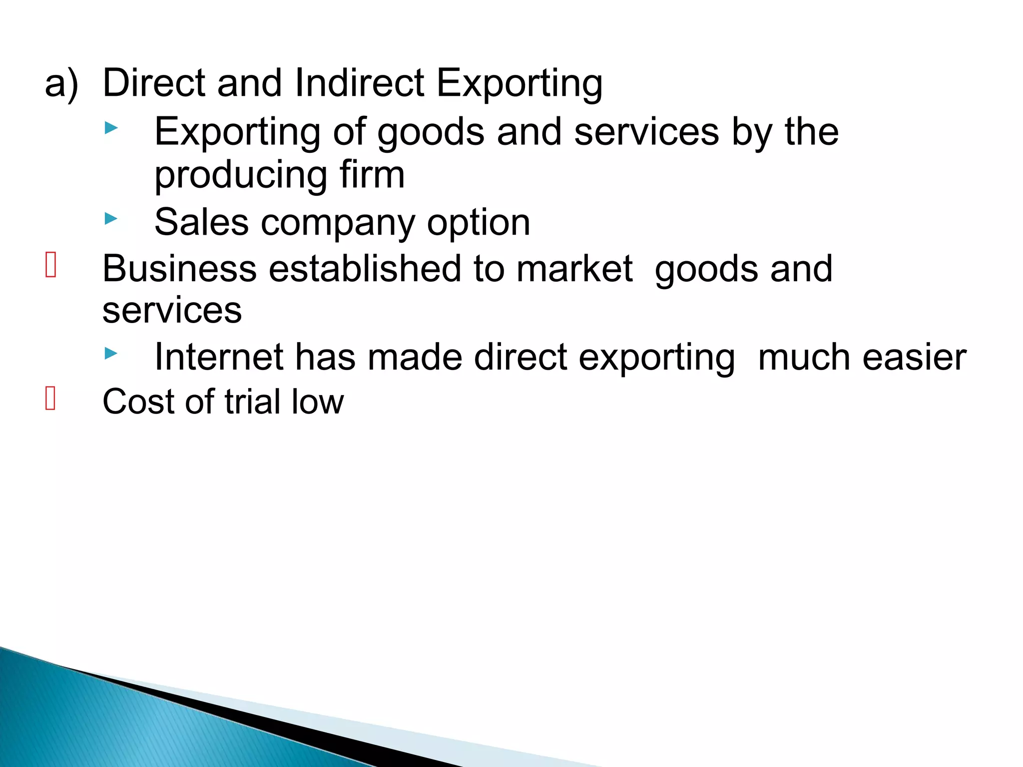 international marketing entry strategies | PPT