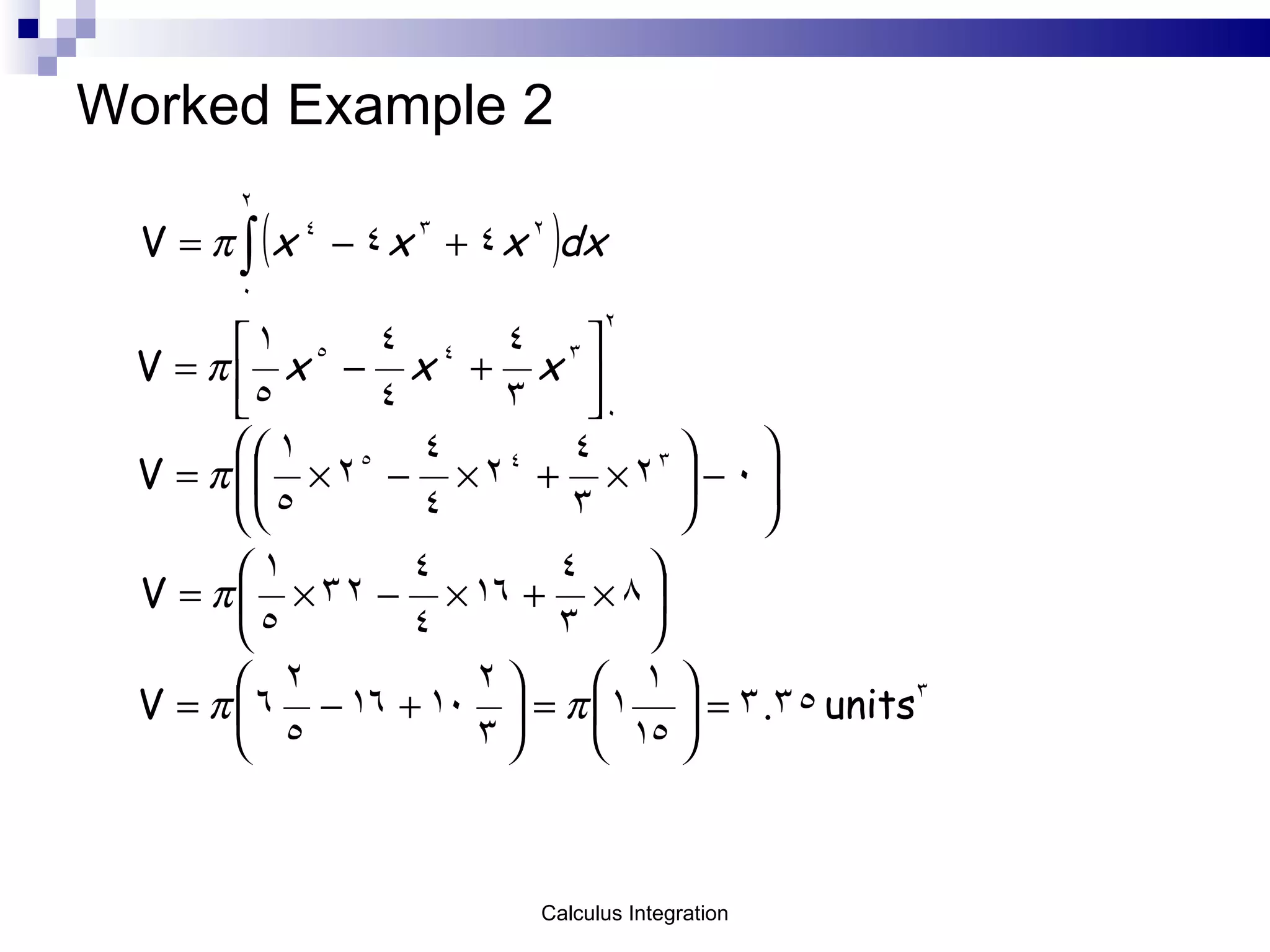 Worked Example 2 Calculus Integration 