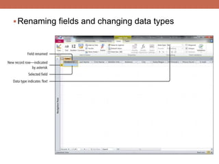 Renaming fields and changing data types
 