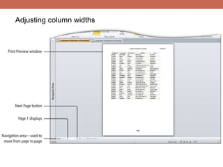 Adjusting column widths
 