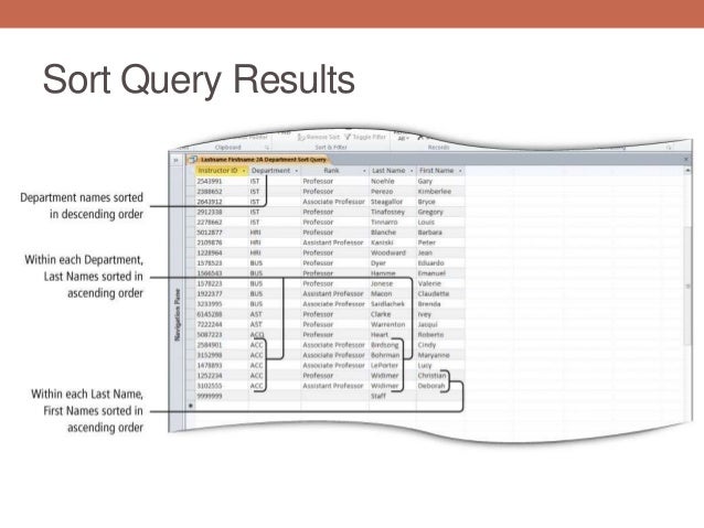 Chapter 4 microsoft access 2010