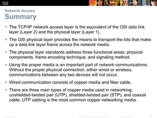 Presentation_ID 68© 2008 Cisco Systems, Inc. All rights reserved. Cisco Confidential
Network Access
Summary
 The TCP/IP n...