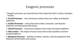 Exogenesis Process Comprehensive Overview of Exogenic Processes and Weathering in ...
