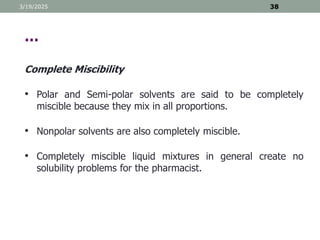 Comprehensive Overview of Solubility and Distribution Phenomena in ...