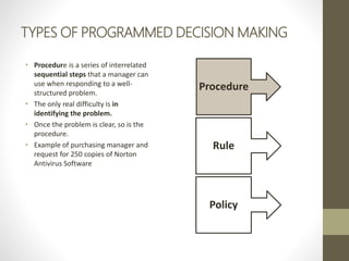 Routine Decition Decisions Are Routine and Based on Rules and Guidelines.