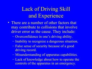 Overconfident Driver Chapter 4 operating emergency vehicles | PPT