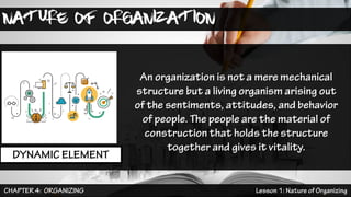 NATURE OF ORGANIZATION
 