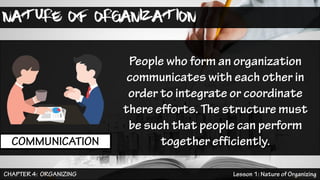 NATURE OF ORGANIZATION
 