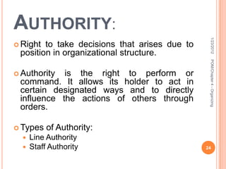 Exercise Authority Examples Chapter 4 organizing complete | PPTX
