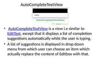 Edit Text View Android Chapter 4 part2 Types of View and View group | PPTX