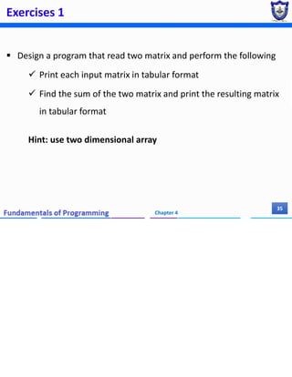 Programming Matrix Tabulated Format Chapter 4 (Part I) - Array and Strings.pdf