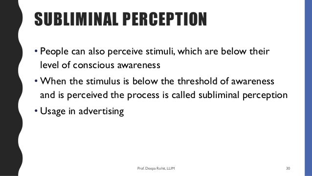define subliminal perception define subliminal perception