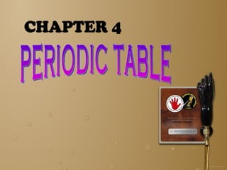 CHAPTER 4 PERIODIC TABLE 