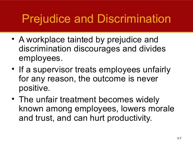 prejudice in the workplace