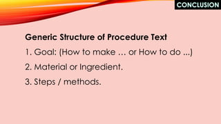 Chapter 4 procedure text | PPT