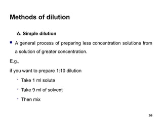 Dilution Process. Examples Introduction to medical chapter 4 reagents | PPT