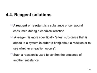 Reagent Def Introduction to medical chapter 4 reagents | PPT