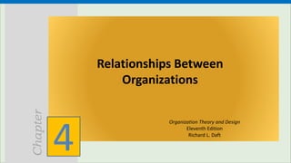 5
Chapter
Relationships Between
Organizations
Organization Theory and Design
Eleventh Edition
Richard L. Daft
4
 