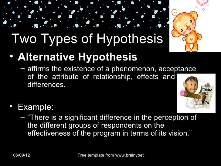 alternative hypothesis two kinds