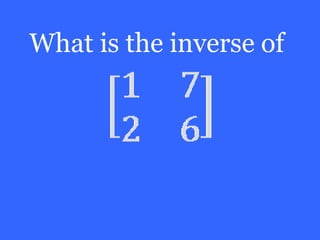 What is the inverse of
 