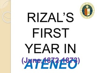 RIZAL’S 
FIRST 
YEAR IN 
ATENEO 
 